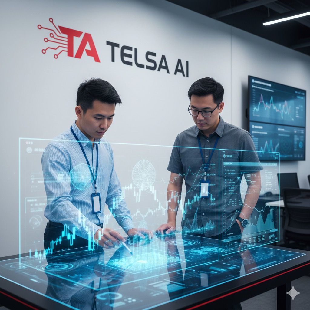 Team members collaborating on a future vision